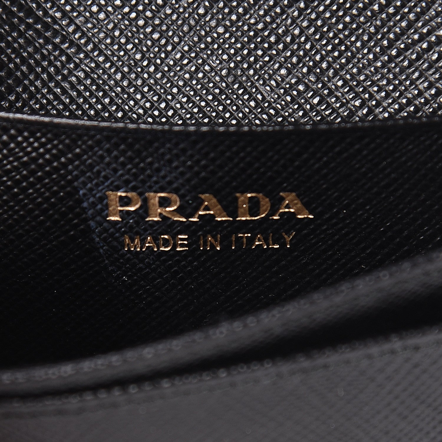 Prada Saffiano Metal Bar Business Card Holder Black 6 of 9