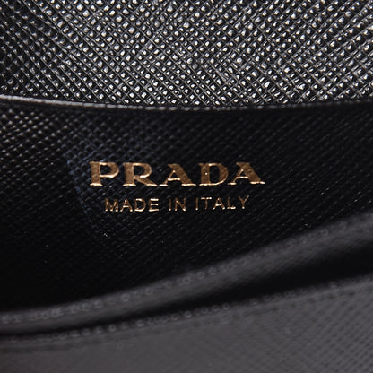 Prada Saffiano Metal Bar Business Card Holder Black 6 of 9