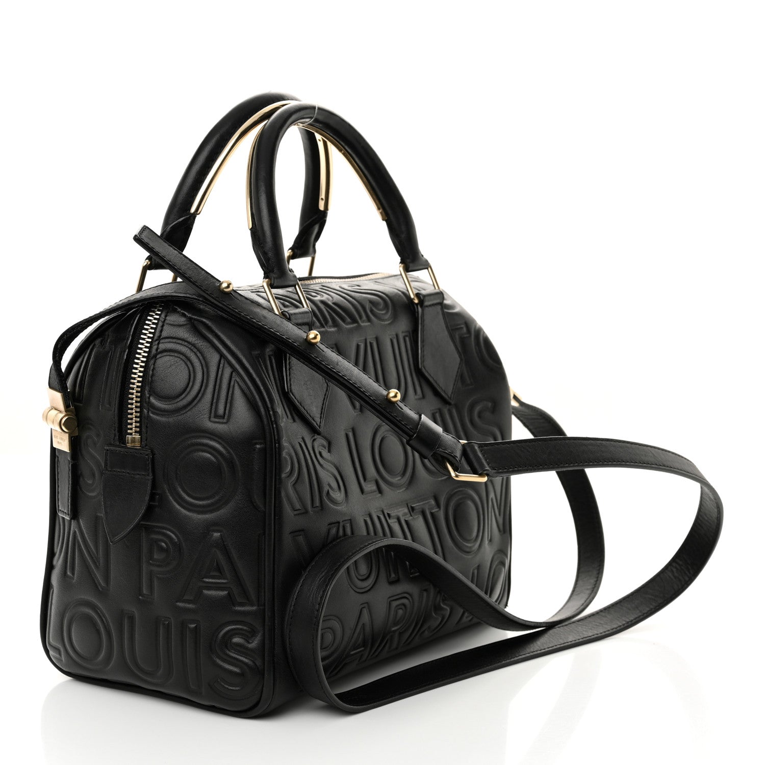 Louis Vuitton Calfskin Embossed Mini Cube Speedy Black 3 of 10
