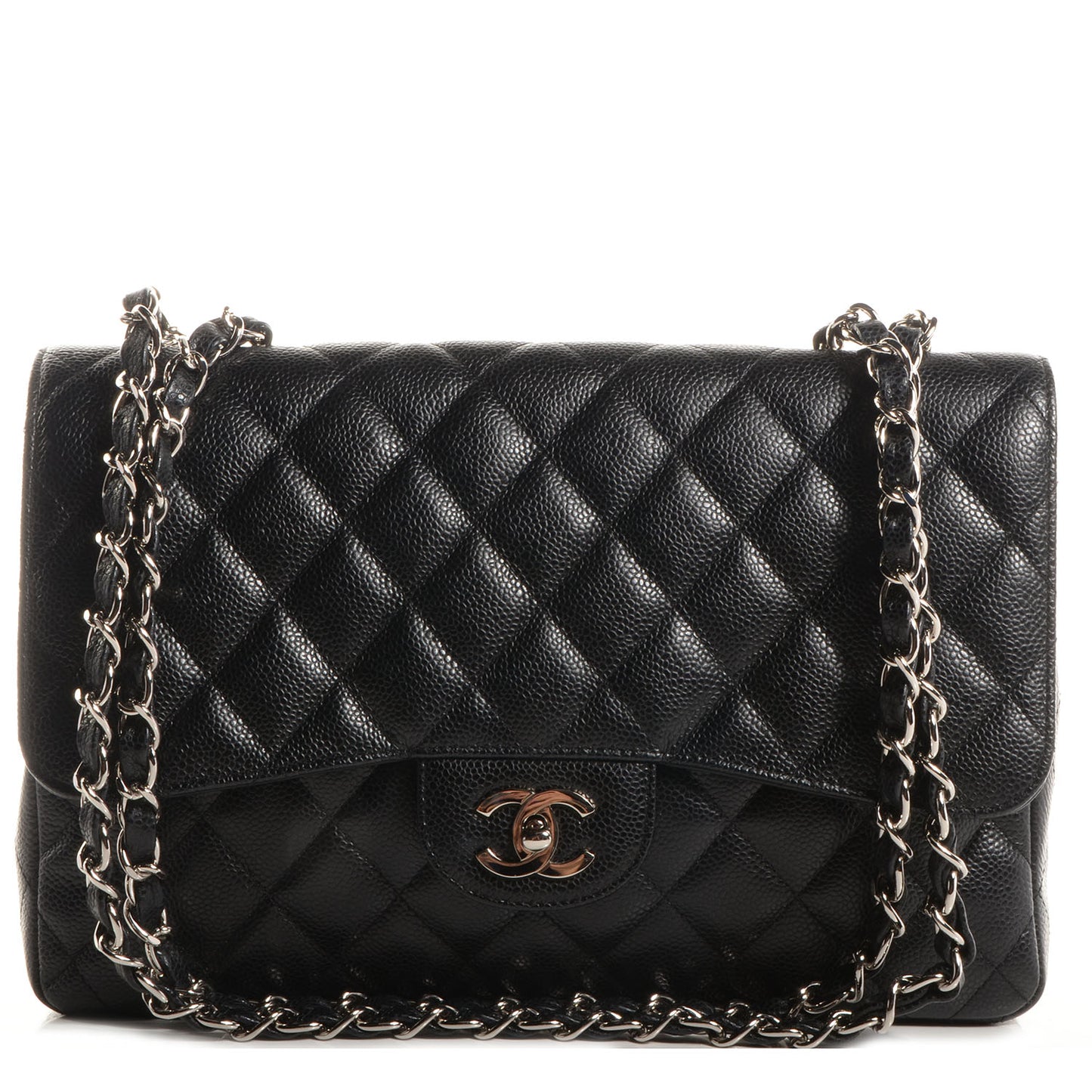 Caviar Jumbo Single Flap Black
