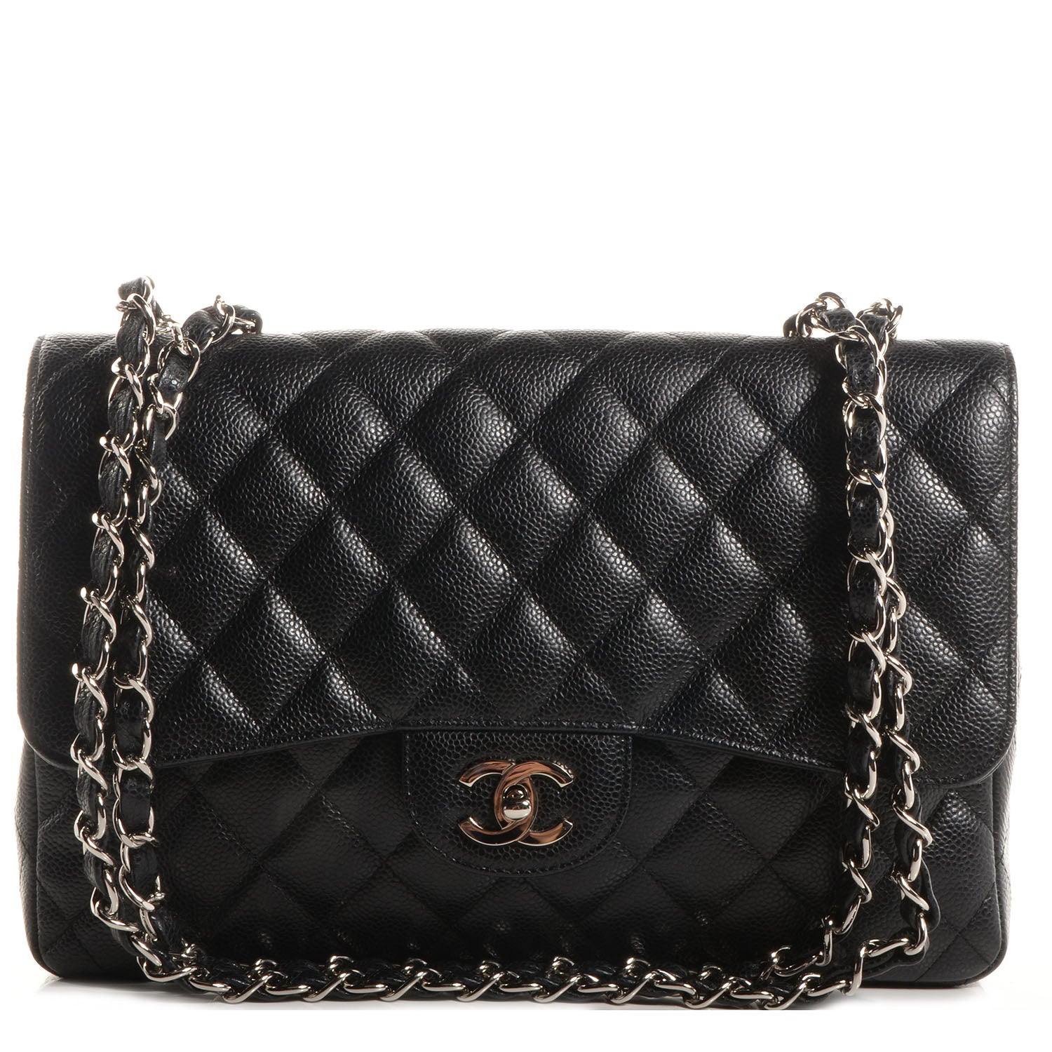 Chanel Caviar Jumbo Single Flap Black 1 of 8