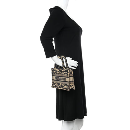 Christian Dior Canvas Mizza Embroidered Mini Leopard Book Tote Beige 2 of 11