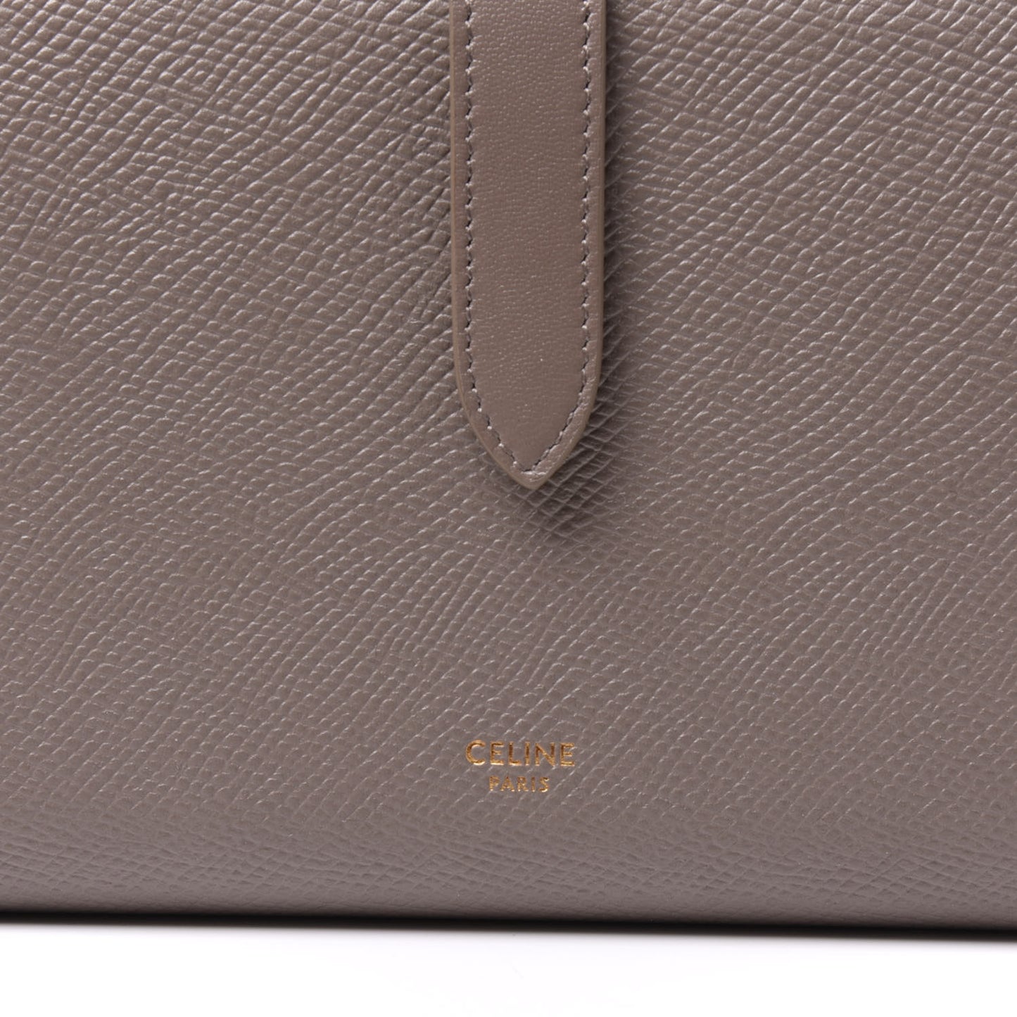 Grained Calfskin Large Multifunction Strap Wallet Pebble