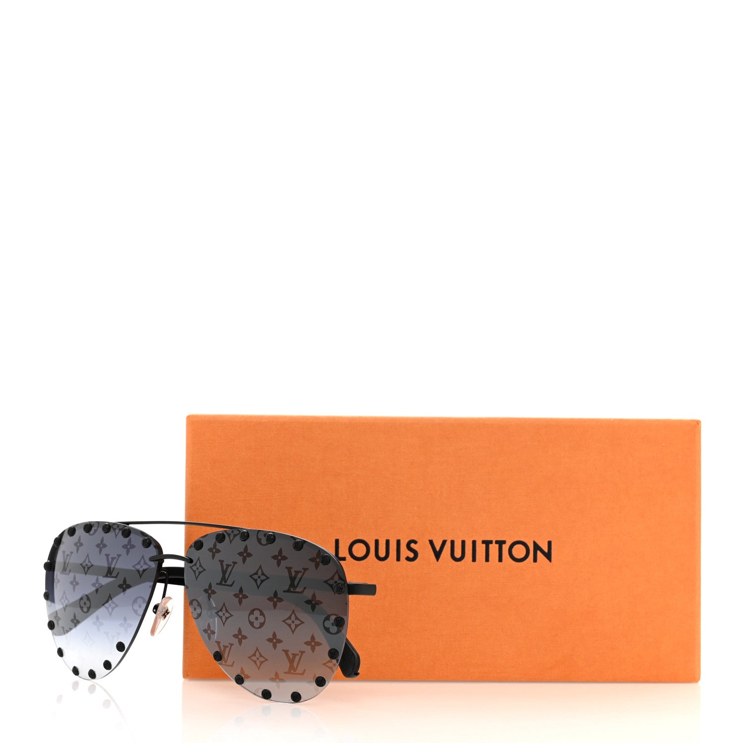 Louis Vuitton Monogram The Party Aviator Sunglasses Z0971U Black 9 of 9