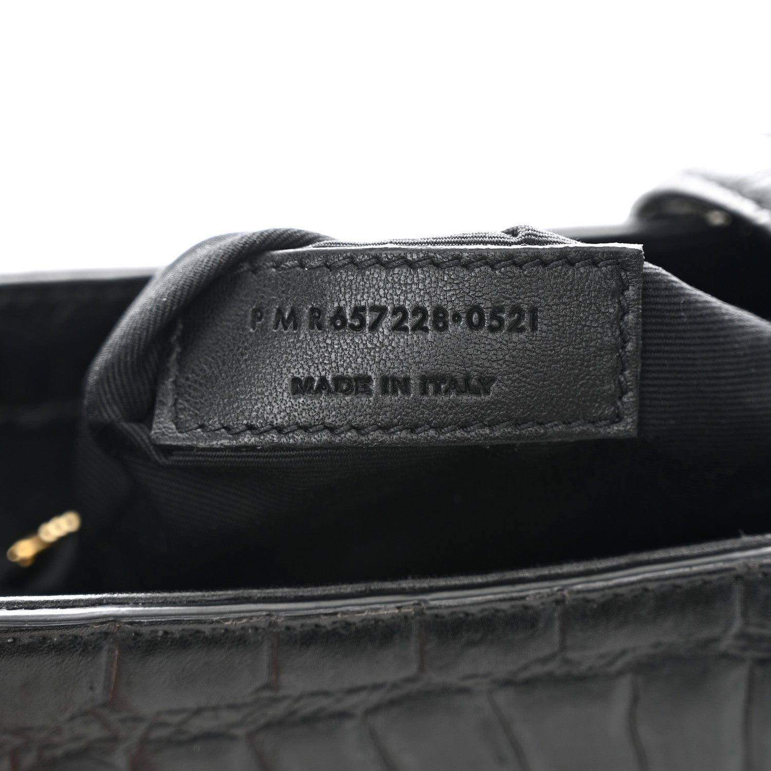 Saint Laurent Calfskin Crocodile Embossed LE 5 A 7 Hobo Black 7 of 10