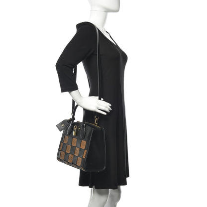 Louis Vuitton Calfskin Monogram Damier Tressage City Steamer PM Black 2 of 10