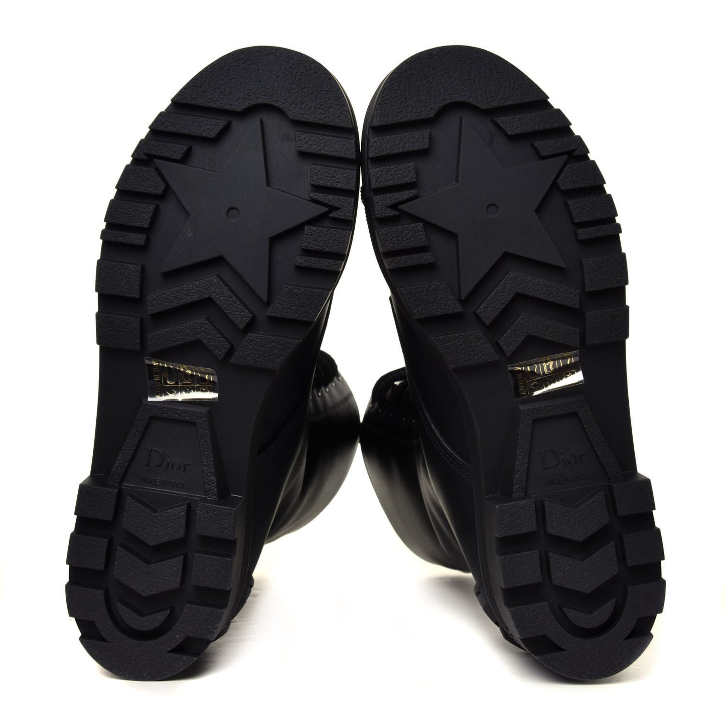 Calfskin Rubber Dioriron Boots 38 Black