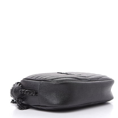 Saint Laurent Grain De Poudre Matelasse Monogram Mini Lou Camera Bag Black 4 of 10