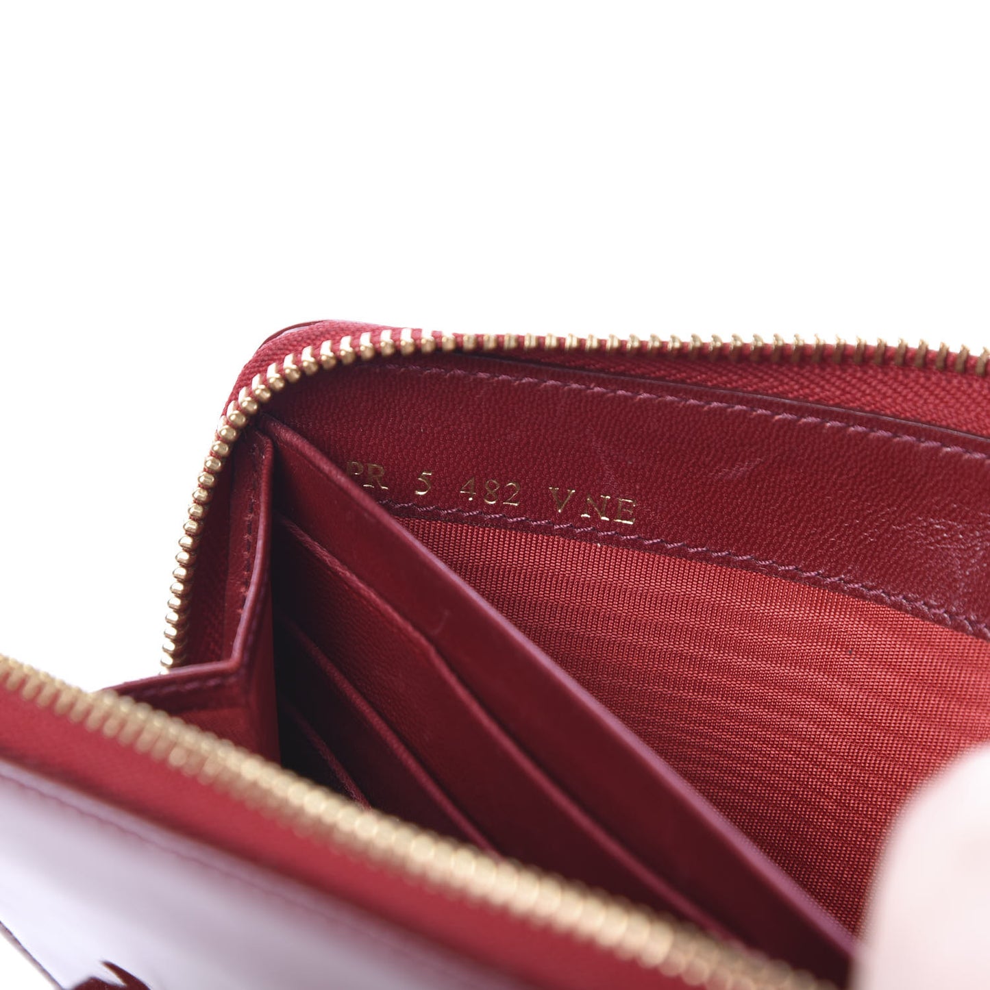 Patent Zip Around Wallet Red