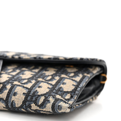 Christian Dior Oblique Saddle Chain Long Wallet Blue 12 of 13