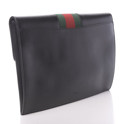 Gucci Calfskin Maxi Sylvie Clutch Black 3 of 12