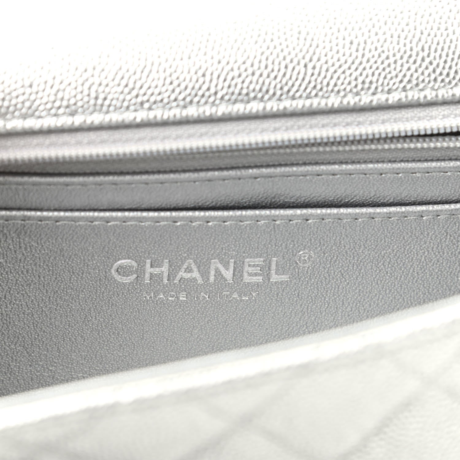 Chanel Metallic Caviar Quilted Mini Top Handle Rectangular Flap Silver 6 of 9