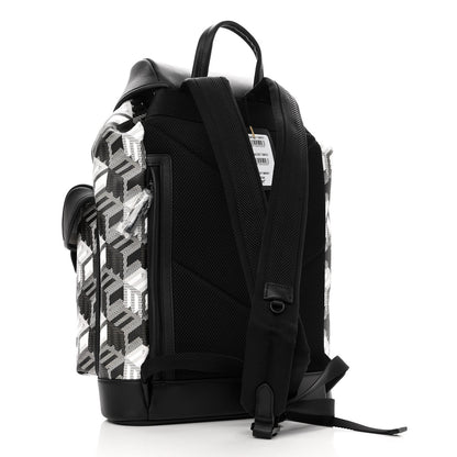 MCM Canvas Nappa Cubic Monogram Medium Two-Pocket Brandenburg Backpack Black White 3 of 10