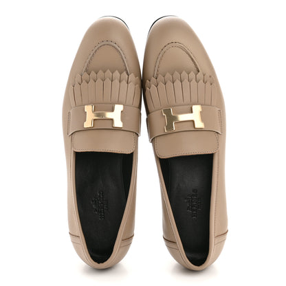 Hermes Calfskin Womens Royal Loafers 38 Beige Sable 2 of 10