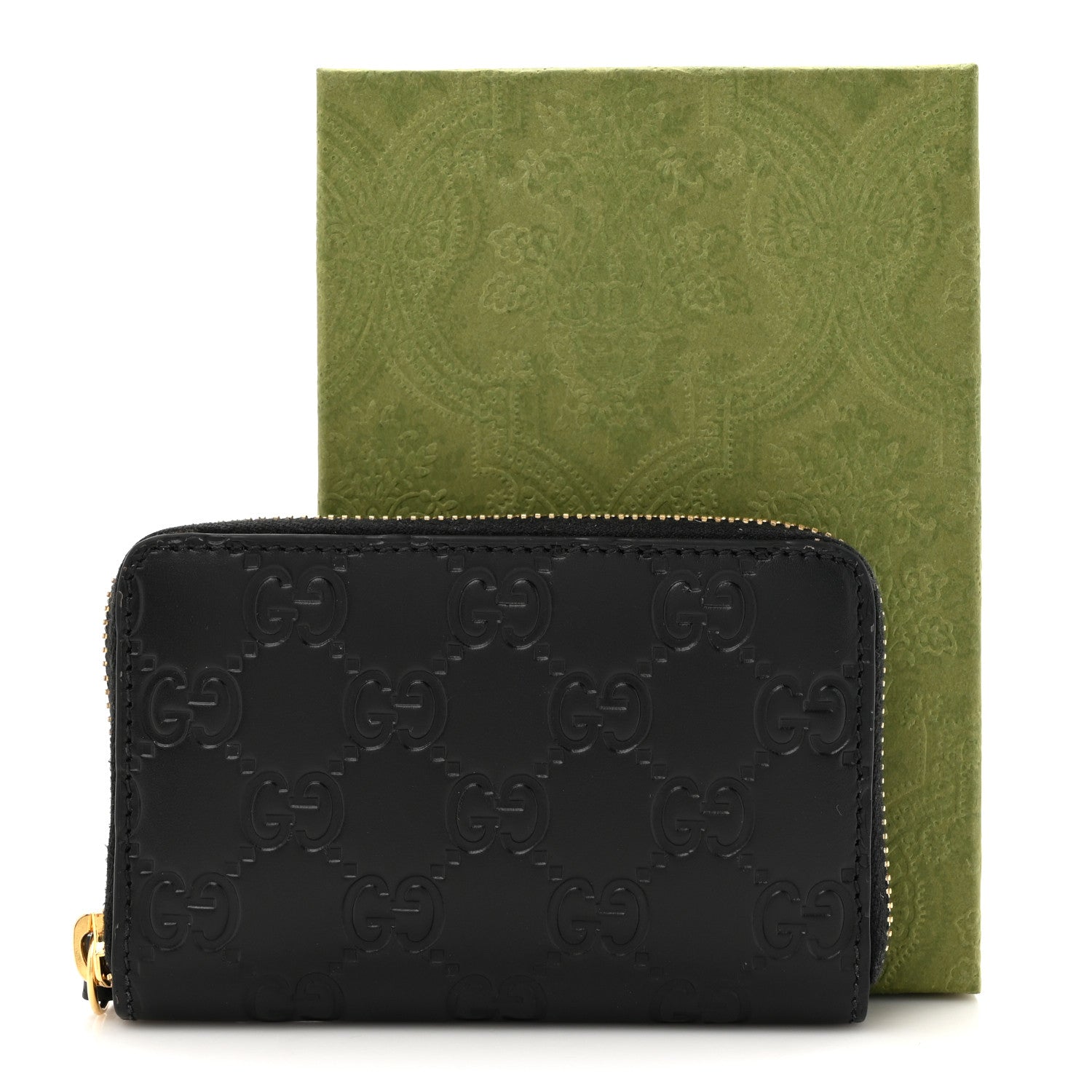 Gucci Guccissima Zip Around Card Case Black 1740595 – FASHIONPHILE