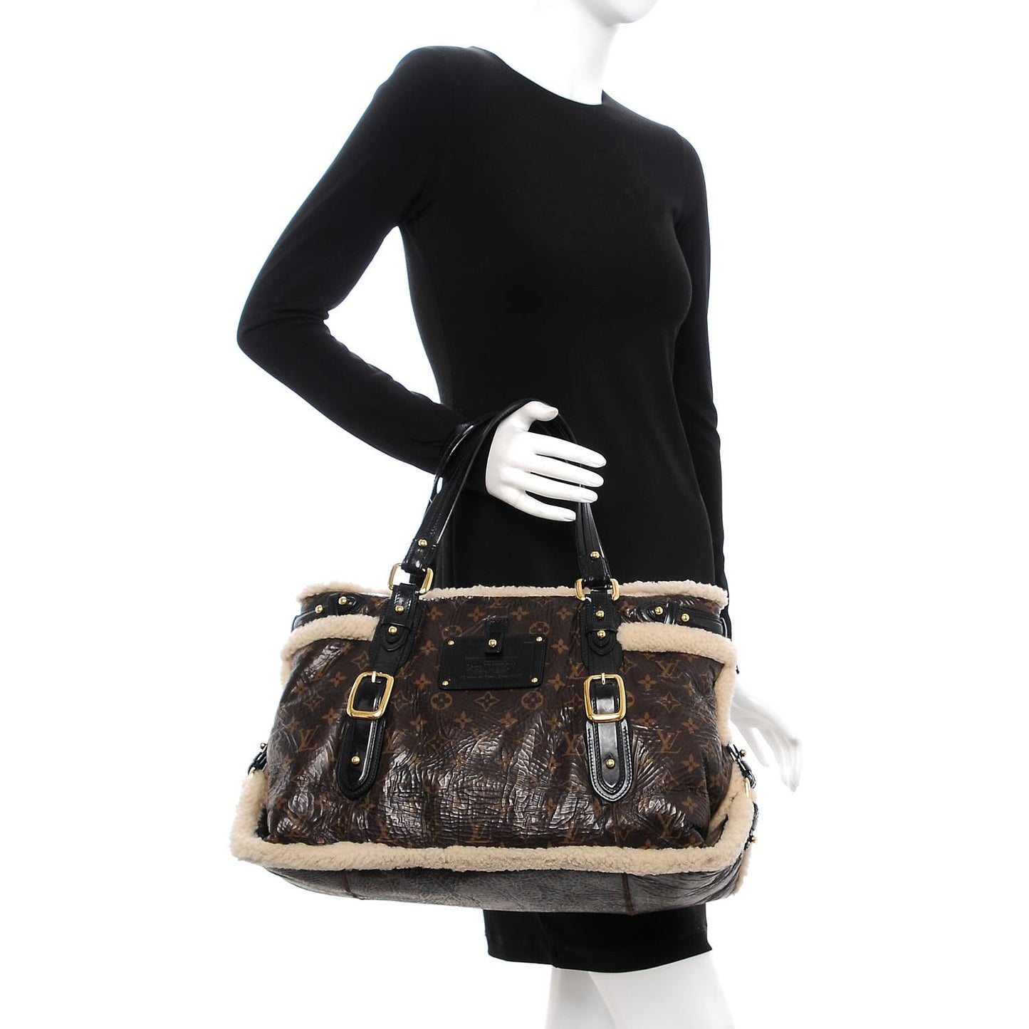 Patent Monogram Shearling Sac Thunder