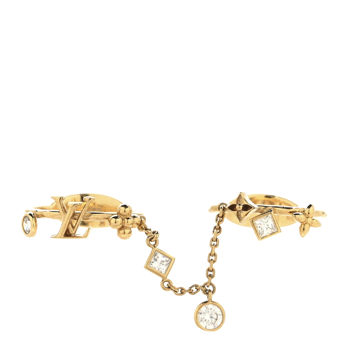 Metal LV In The Sky Double Ring S 50 5.25 Gold