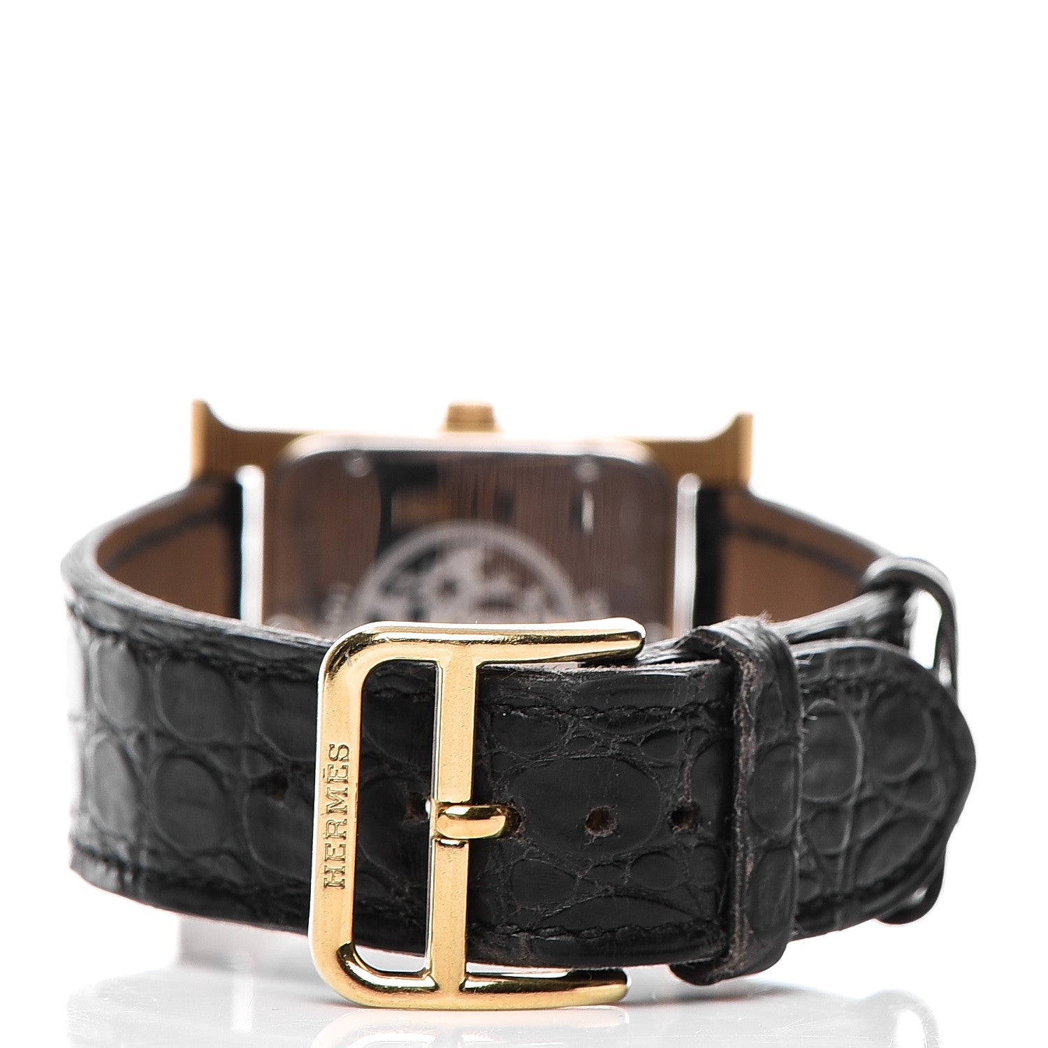 Hermes Stainless Steel Alligator 26mm Heure H Hour Quartz Watch Noir 4 of 8