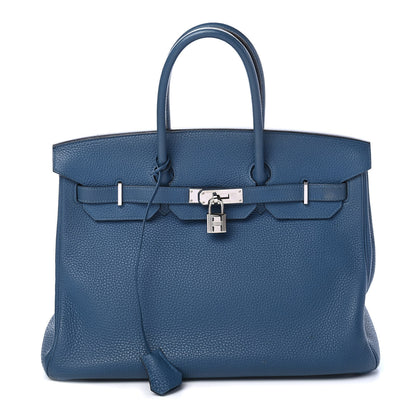 Hermes Taurillon Clemence Birkin 35 Bleu Thalassa 1 of 10