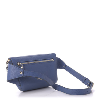 Valentino Garavani Grained Calfskin Rockstud Belt Bag Blu Delft 3 of 9