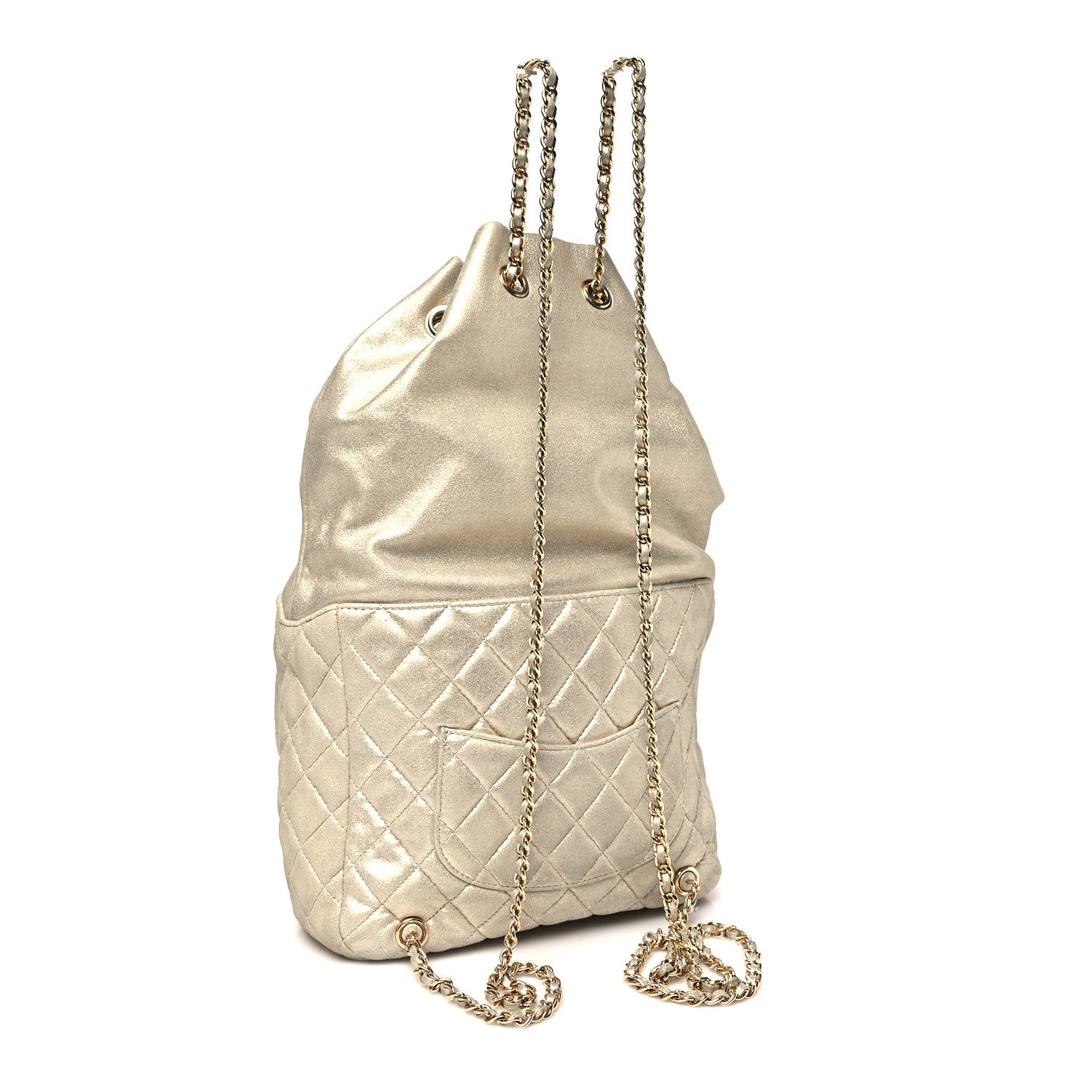 Chanel Metallic Lambskin Quilted Small In Seoul Backpack Light Gold 3 of 11