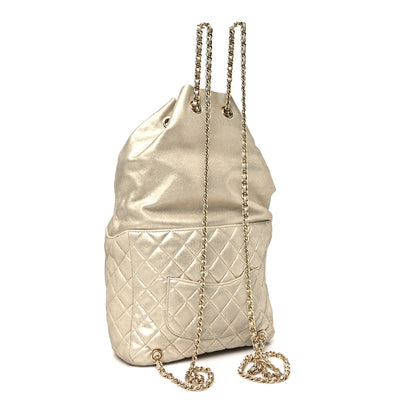 Chanel Metallic Lambskin Quilted Small In Seoul Backpack Light Gold 3 of 11