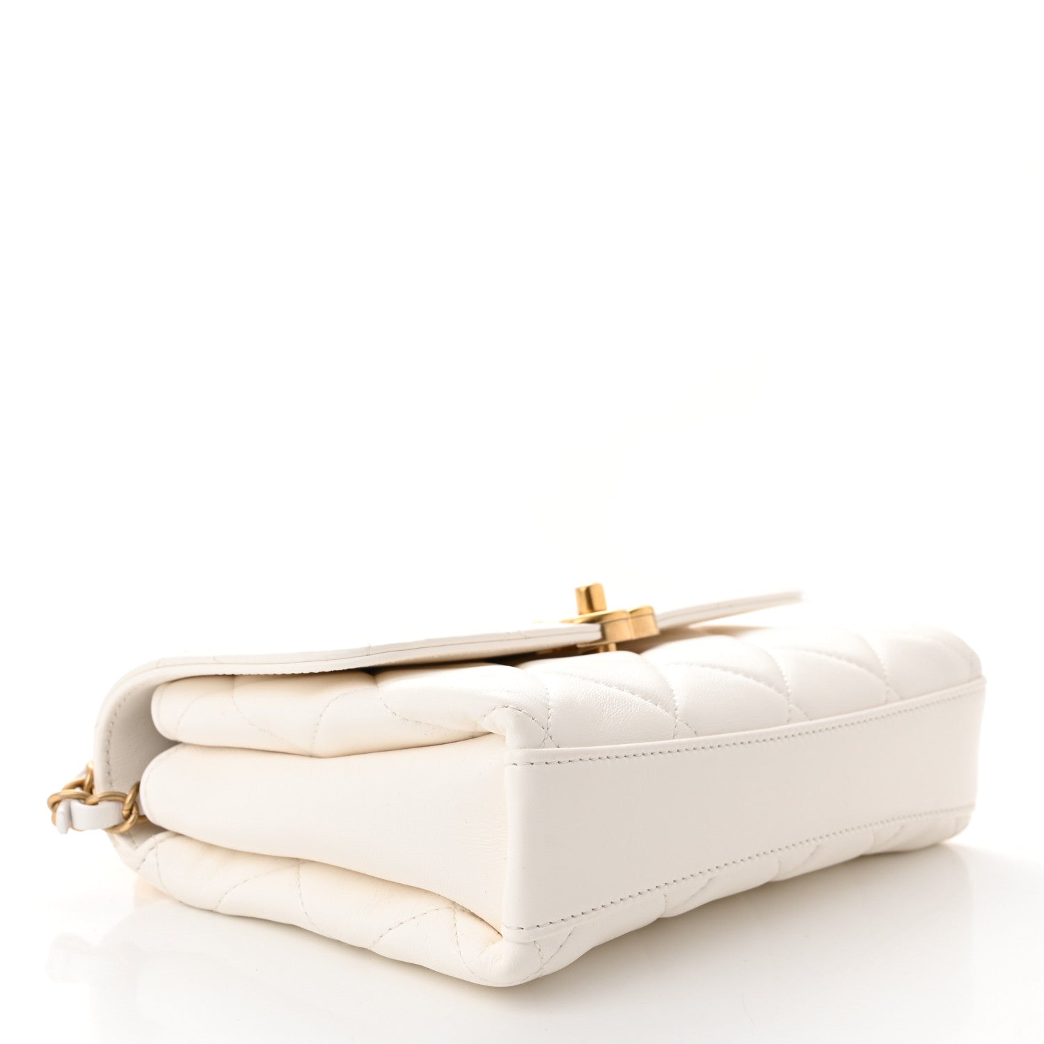 Chanel Lambskin Quilted Small CC Crystal Logo Chain Flap White 4 of 11