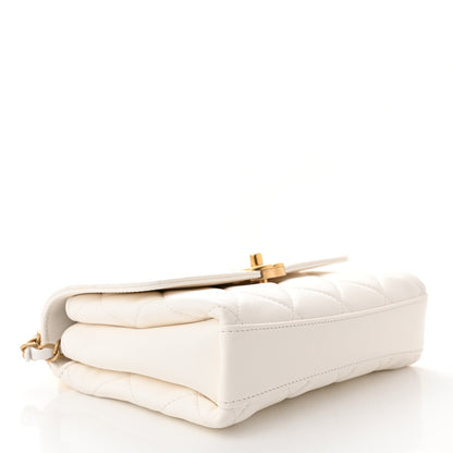 Chanel Lambskin Quilted Small CC Crystal Logo Chain Flap White 4 of 11