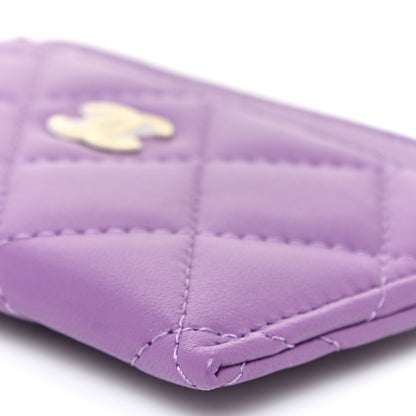 Chanel Lambskin Quilted Card Holder Purple 11 of 12