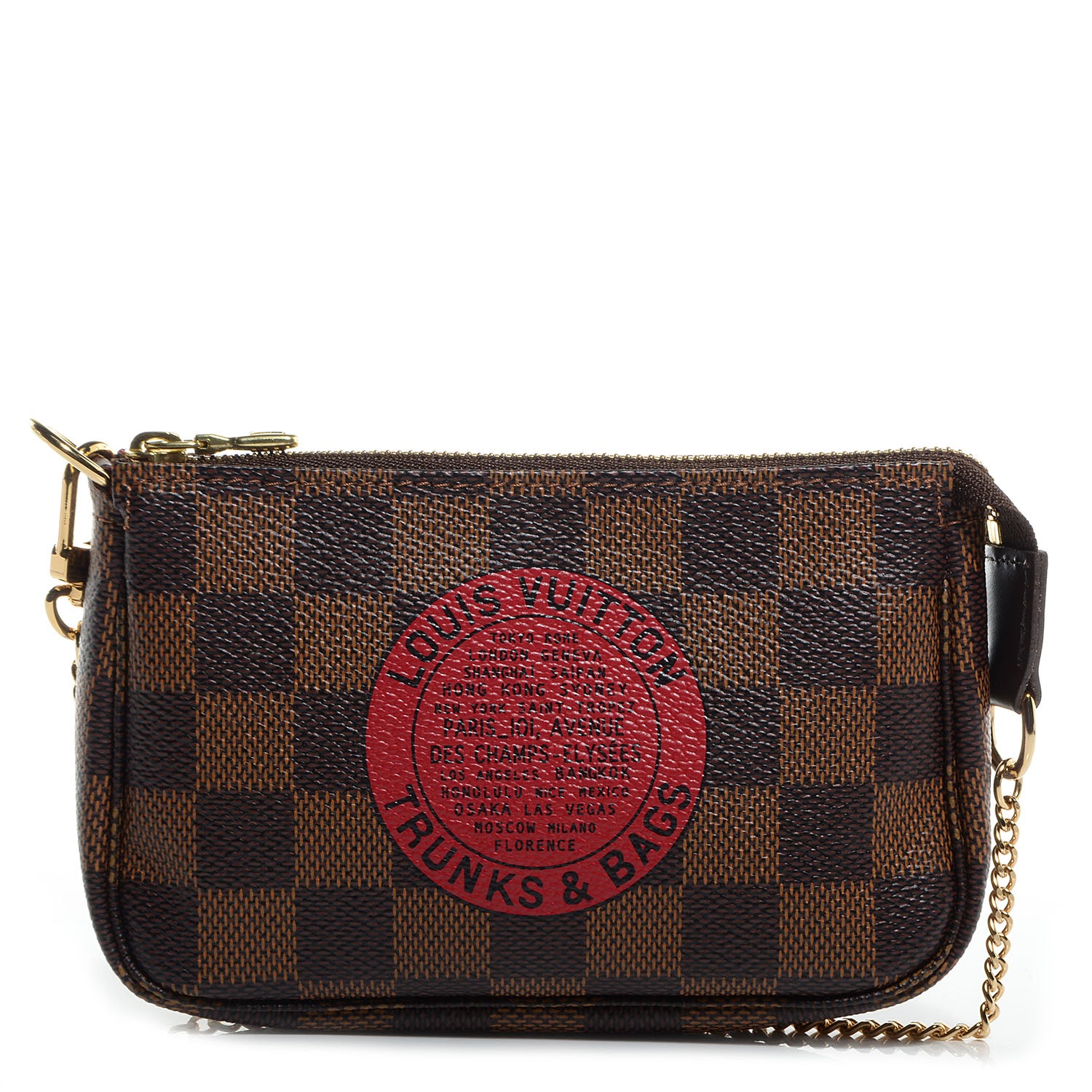 Louis Vuitton Damier Ebene Complice Trunks and Bags Mini Pochette Accessories Red 1 of 7