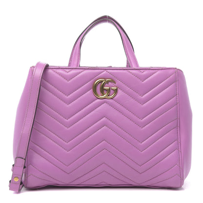 Gucci Calfskin Matelasse Small GG Marmont Tote Candy Mousse 1 of 20