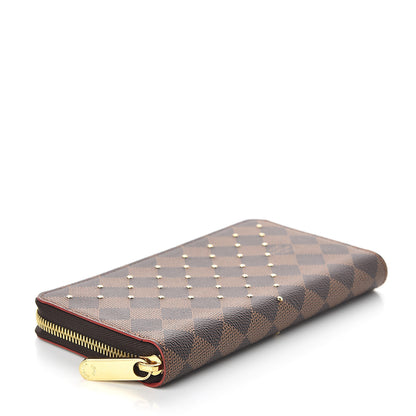 Louis Vuitton Damier Ebene Studded Zippy Wallet Cherry 3 of 5