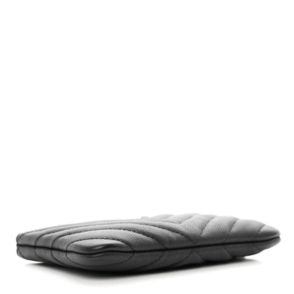 Chanel Caviar Chevron Quilted Small Cosmetic Case Black 4 of 8