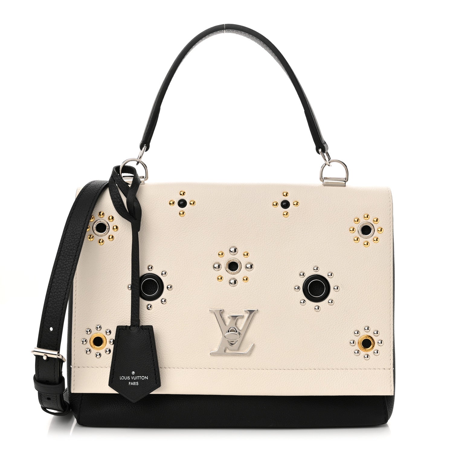 Louis Vuitton Calfskin Mechanical Flowers Lockme II Black White 1 of 10