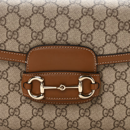 Gucci GG Supreme Monogram Horsebit 1955 Soft Small Shoulder Bag Beige Brown Sugar 8 of 11