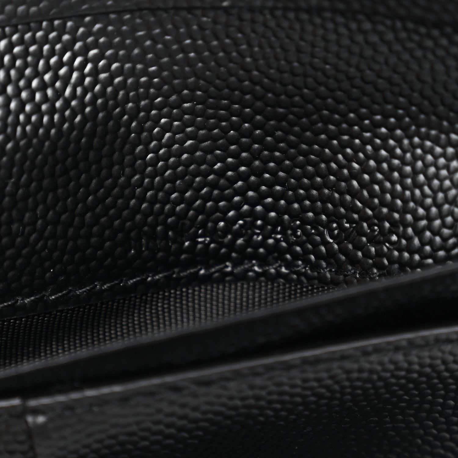 Saint Laurent Grain De Poudre Matelasse Chevron Monogram Compact Tri Fold Wallet Black 7 of 8