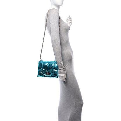 Mulberry Metallic Crinkled Nappa Pillow Quilted Little Softie Bag Portobello Blue 2 of 10