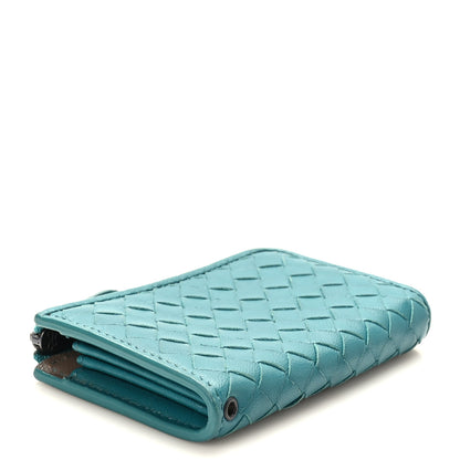 Bottega Veneta Nappa Intrecciato Zip Around Coin Purse Lagoon 4 of 7