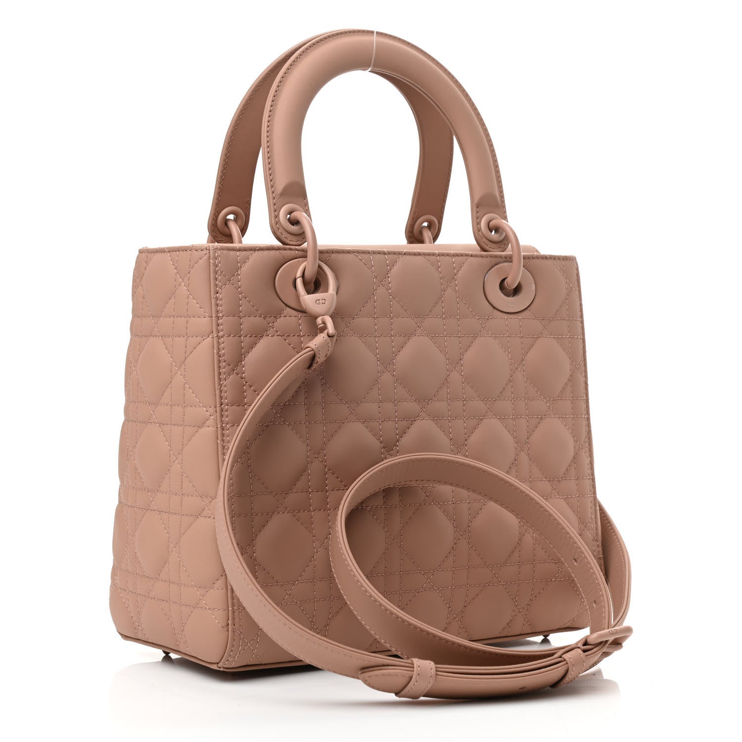 Christian Dior Ultra Matte Calfskin Cannage Medium Lady Dior Beige 3 of 11