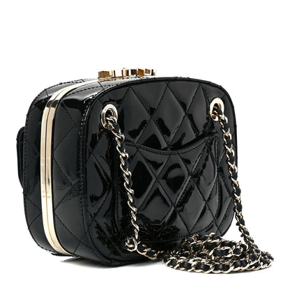 Chanel Patent Calfskin Quilted Mini Camera Case Black 3 of 11