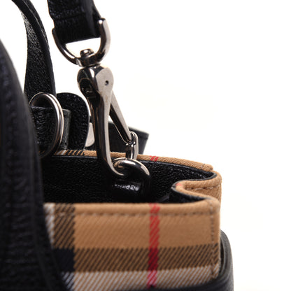 Burberry Goatskin Vintage Check Baby Banner Tote Black 14 of 17