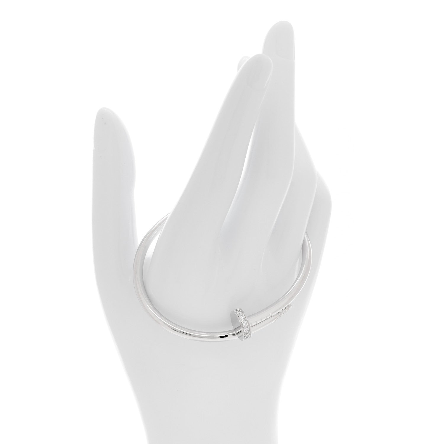 Cartier 18K White Gold Diamond Juste Un Clou Bracelet 17 2 of 5