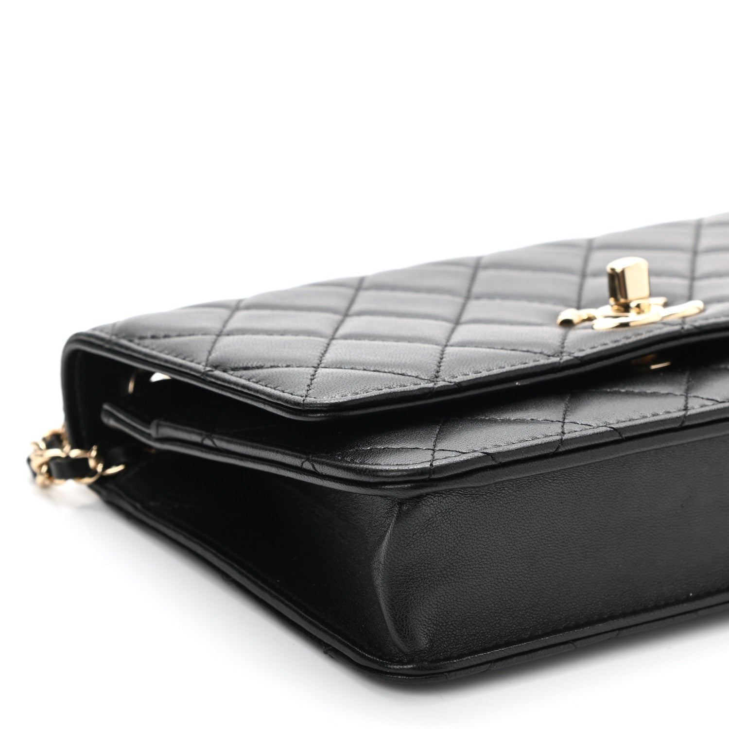 Chanel Lambskin Quilted Trendy CC Wallet On Chain WOC Black 10 of 12