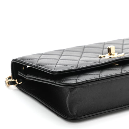 Chanel Lambskin Quilted Trendy CC Wallet On Chain WOC Black 10 of 12