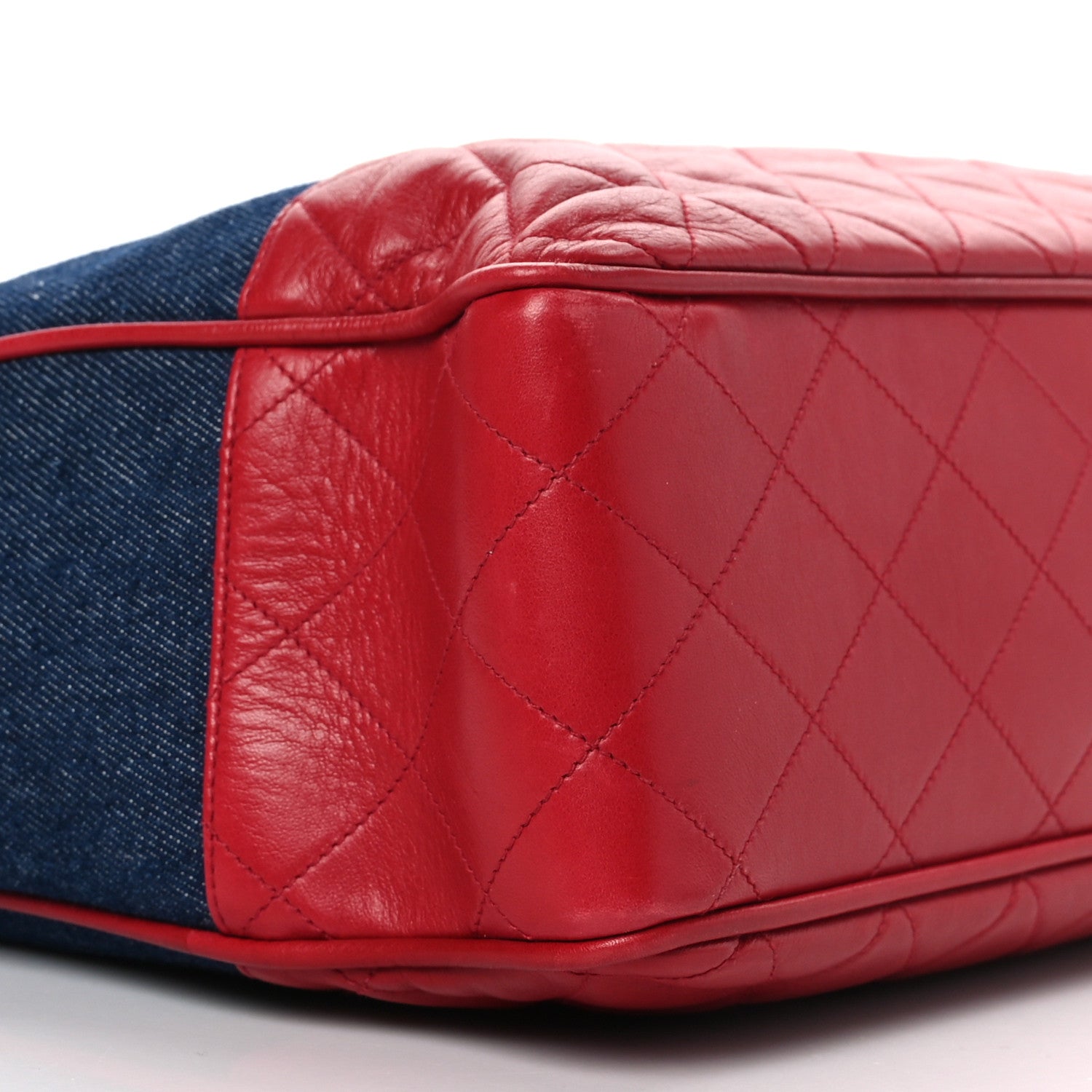 Chanel Denim Lambskin Tote Blue Red 8 of 9