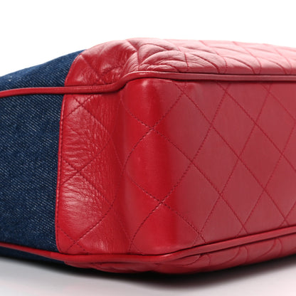 Chanel Denim Lambskin Tote Blue Red 8 of 9