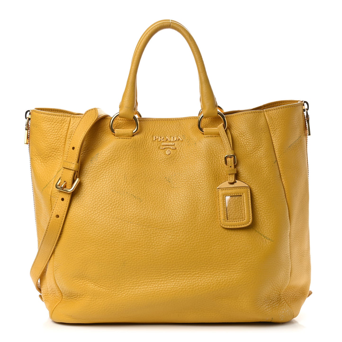 Vitello Daino Side Zip Tote Mimosa