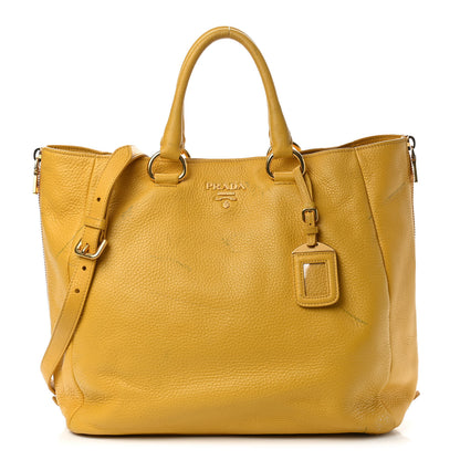 Prada Vitello Daino Side Zip Tote Mimosa 1 of 19