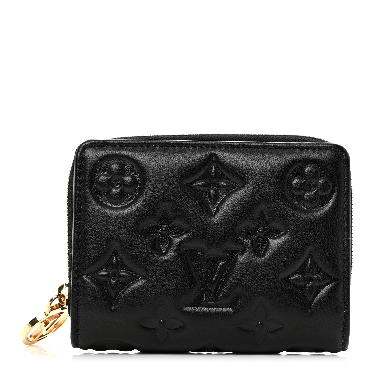 Louis Vuitton Lambskin Embossed Monogram Lou Coussin Wallet Black 1 of 8