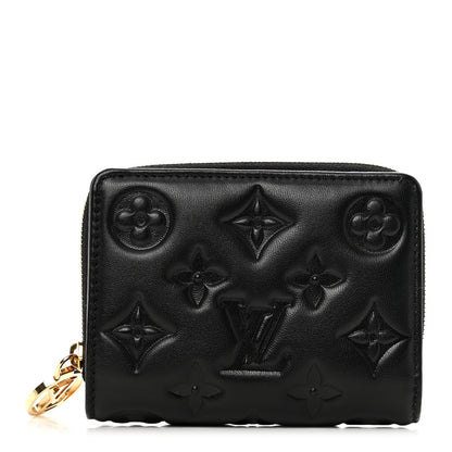Louis Vuitton Lambskin Embossed Monogram Lou Coussin Wallet Black 1 of 8